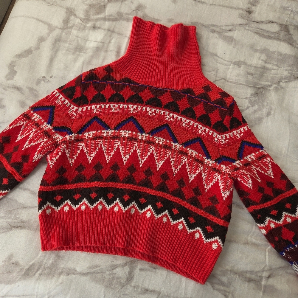 Red Christmas Crop Sweater
